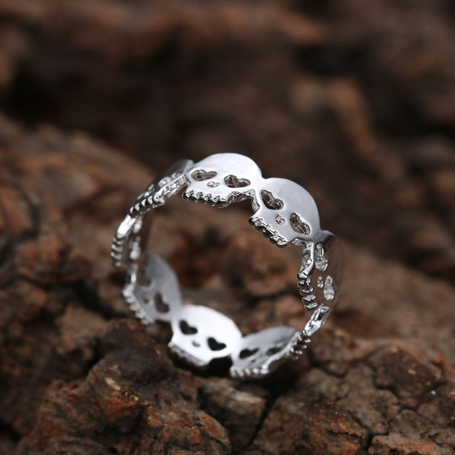 Gothic Skull Biker Zinc Alloy Ring - aleph-zero