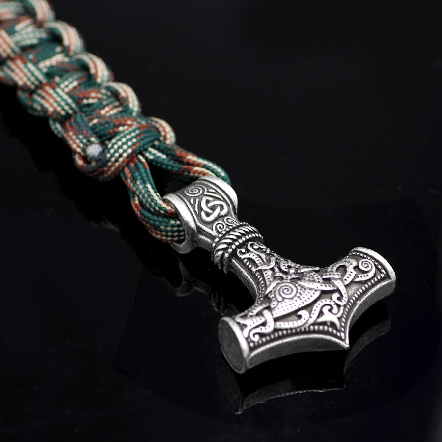 Norse Viking Thor Mjolnir Hammer Rune Knot Amulet Bracelet - aleph-zero