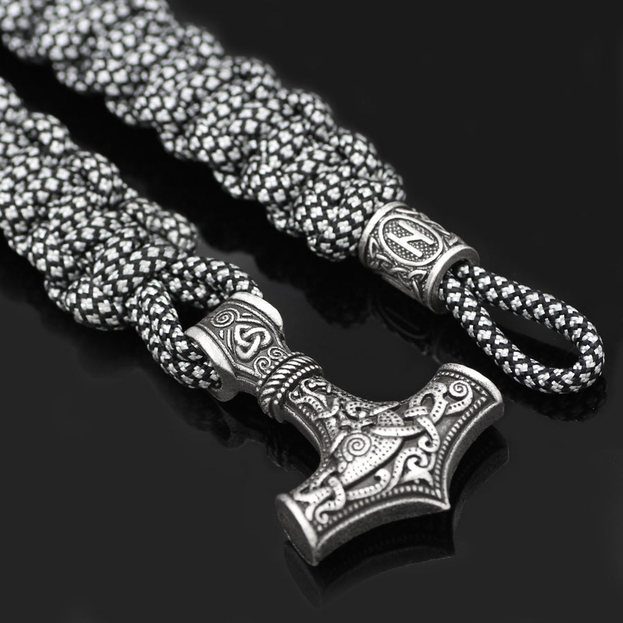 Norse Viking Thor Mjolnir Hammer Rune Knot Amulet Bracelet - aleph-zero