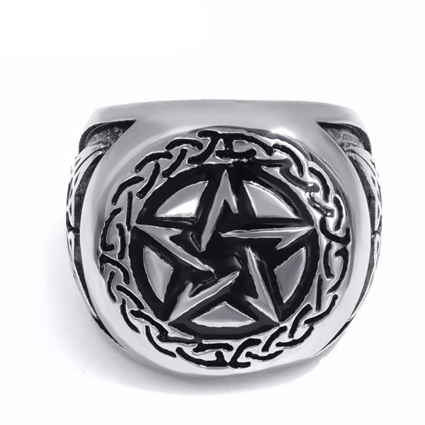 Wicca Magick Pentagram Pentacle Ring - aleph-zero