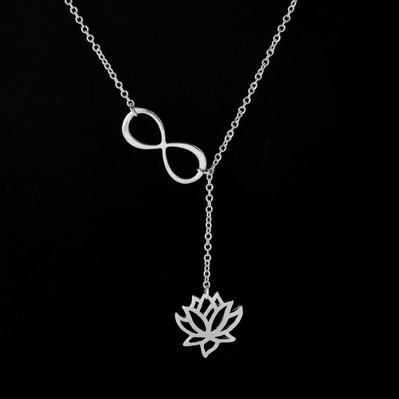 Infinity Lotus Lariat  Pendant Necklaces - aleph-zero