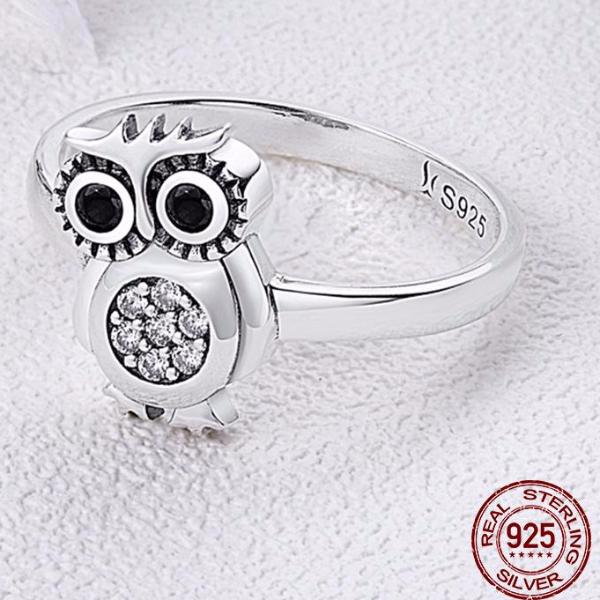 925 Sterling Silver  Owl Ring - aleph-zero