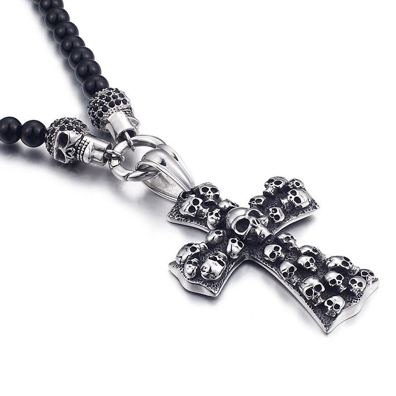 The powerful Black Skull Pendant Necklace.