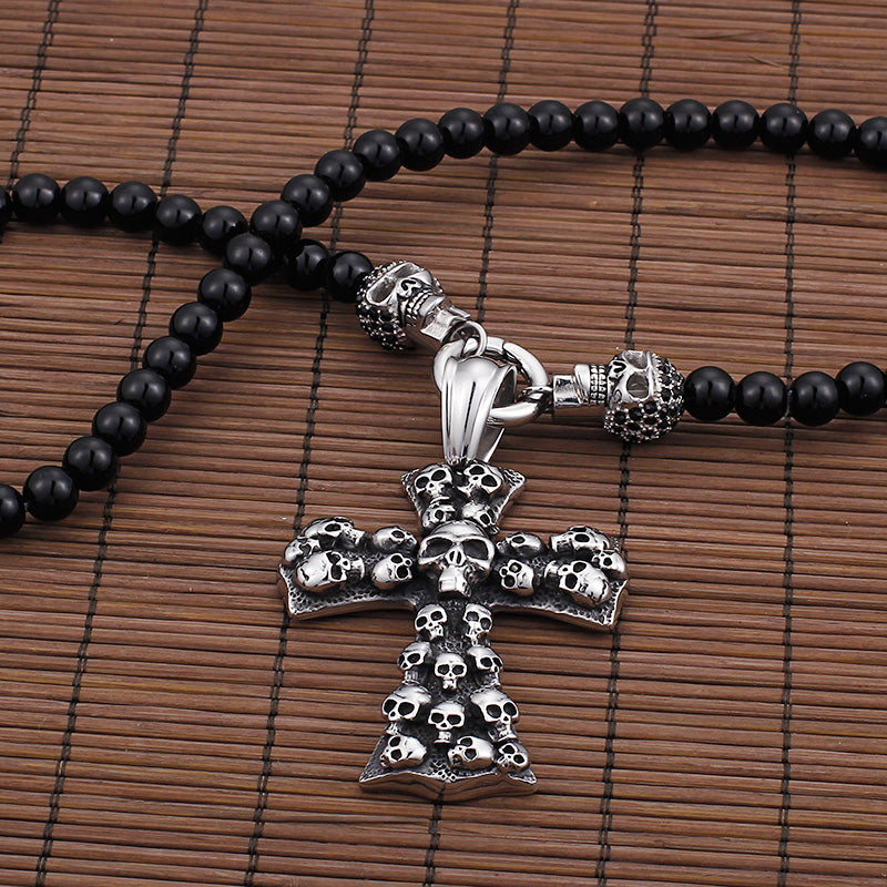 The powerful Black Skull Pendant Necklace.