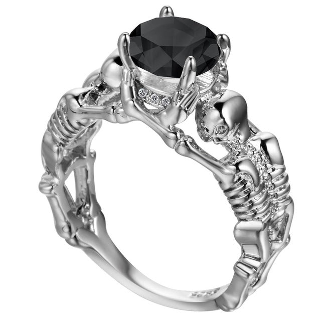 Ghost evil Skull CZ Ring - aleph-zero