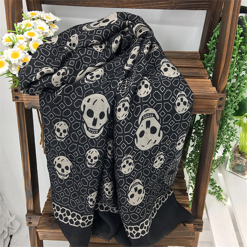 Diamond Skull Printed Scarf