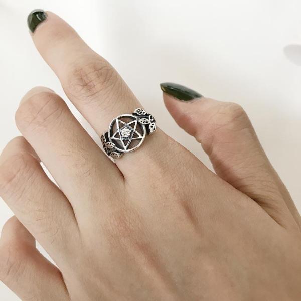 925 Silver pentagram Ring