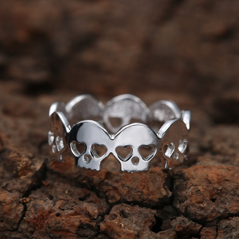 Gothic Skull Biker Zinc Alloy Ring - aleph-zero