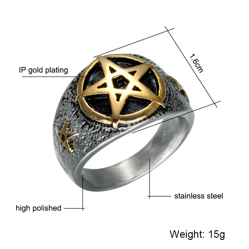 The Gold Pentagram Ring