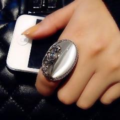 White Opal Goddess Ring