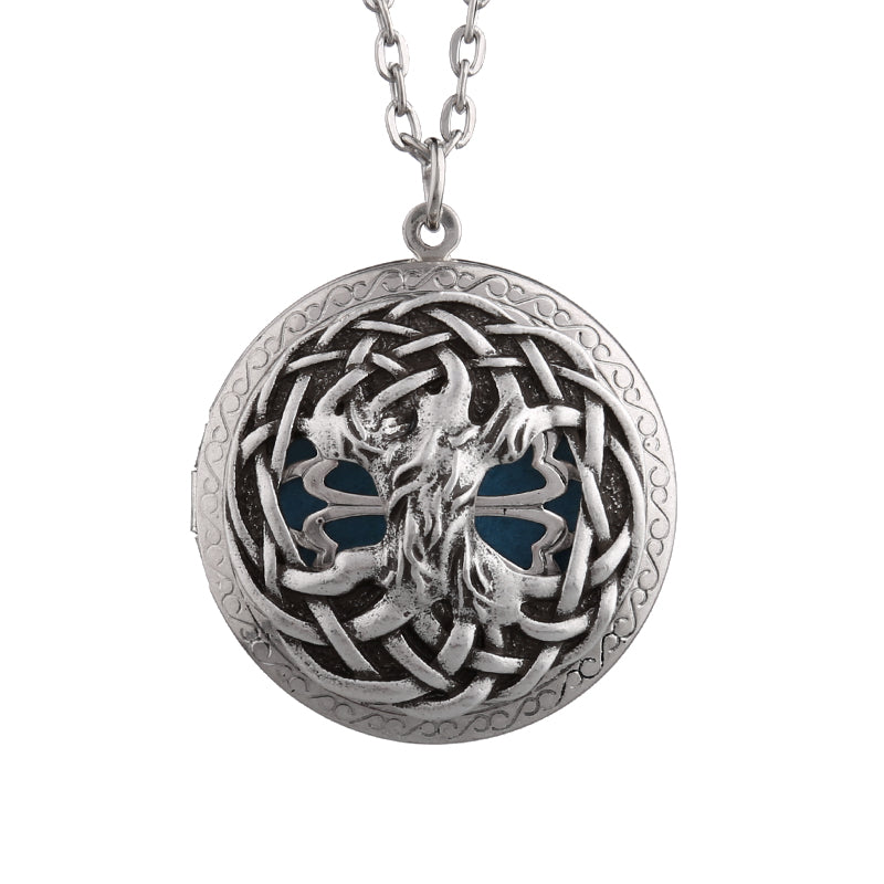 Tree of Life Essential Oil Diffuser Locket Necklace