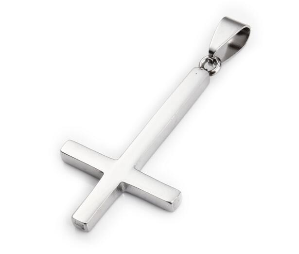 Lucifer Inverted Cross Pendant Necklace