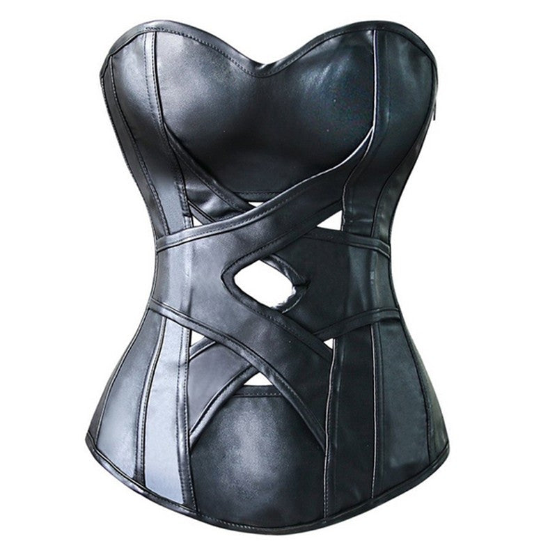 Gothic Leather corset waist trainer - aleph-zero