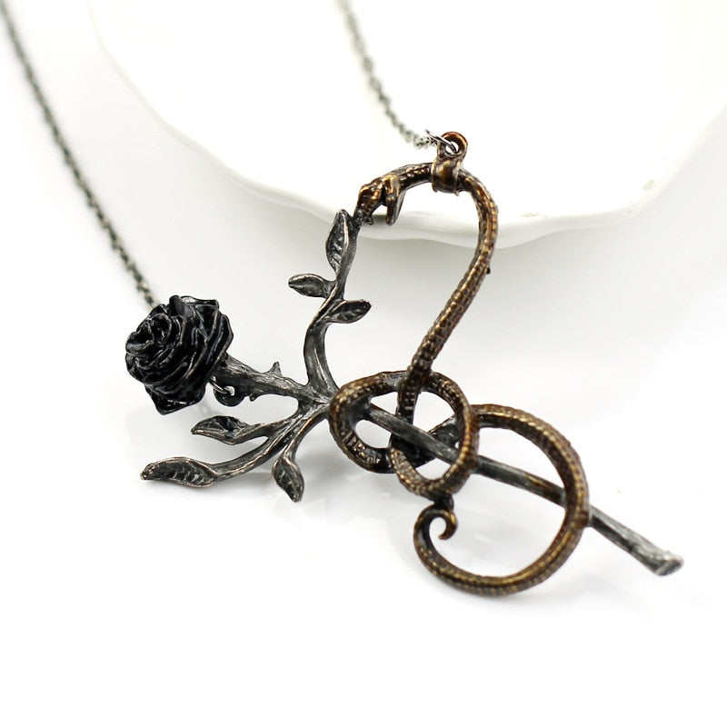 Poisonous Snake With Rose Necklace
