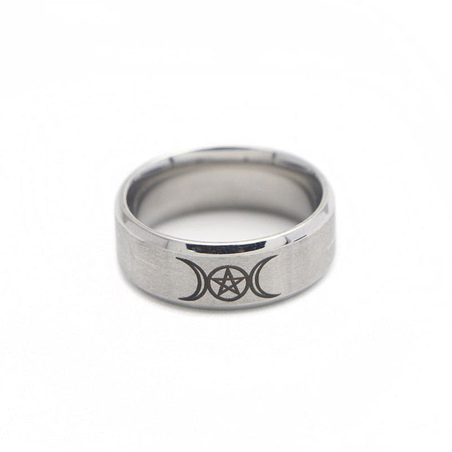 Triple Goddess moon Ring