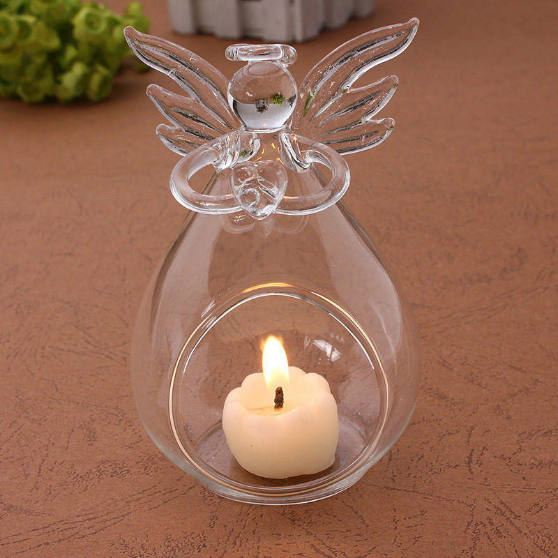 Angel Glass Hanging Candle Holder