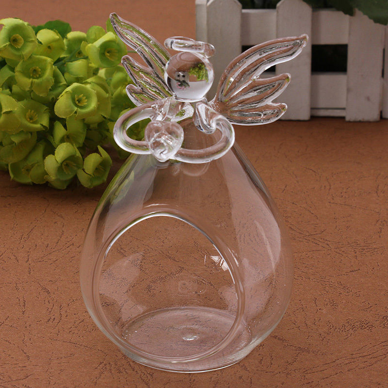 Angel Glass Hanging Candle Holder