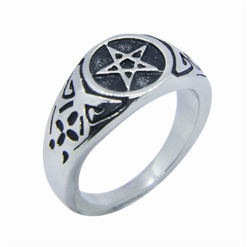 Pentagram 316L Stainless Steel Ring