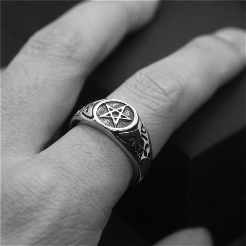 Pentagram 316L Stainless Steel Ring