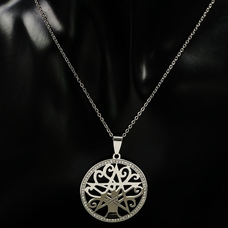 Wicca Tree of Life Pentagram  Necklace