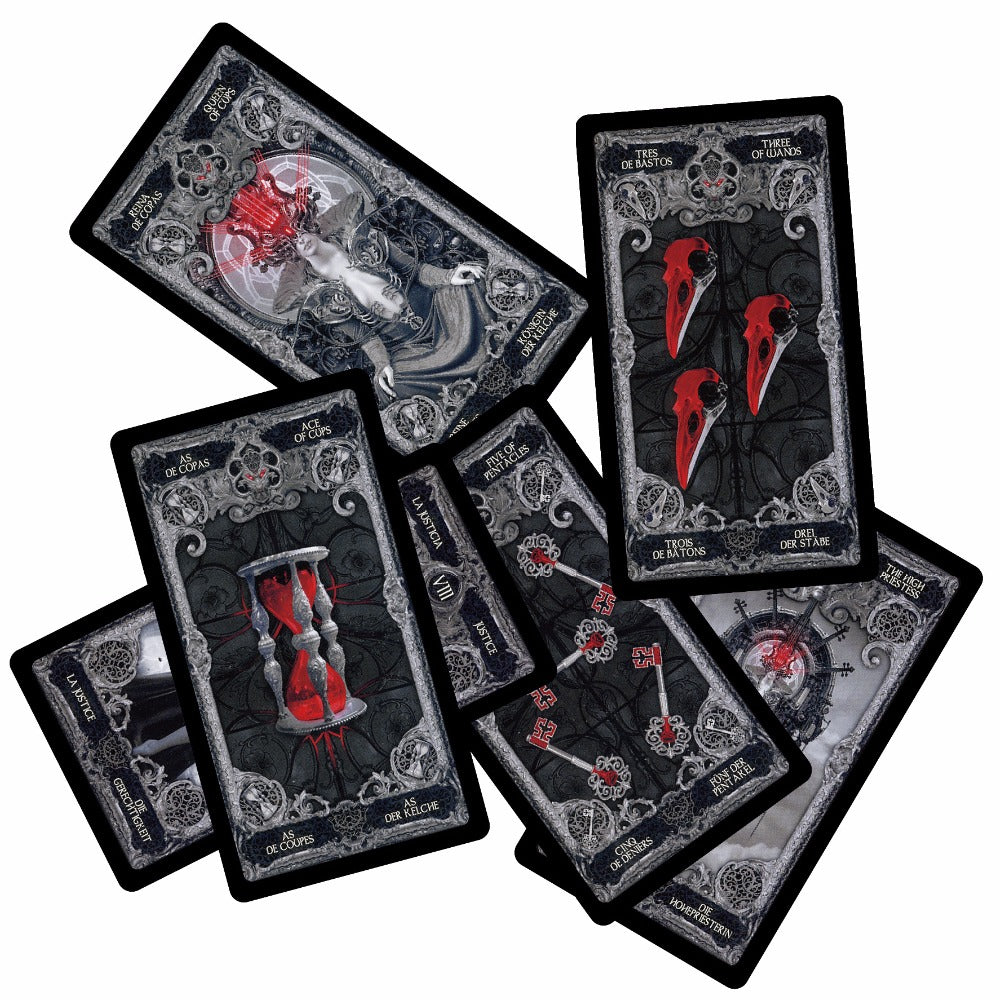 Dark mysterious divination tarot cards deck