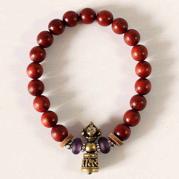 Handmade Tibetan six words healing bell bracelet - aleph-zero