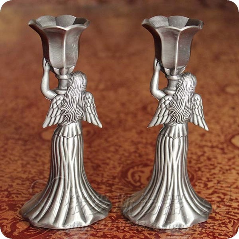 Antique metal candlestick Goddess Candle Holders