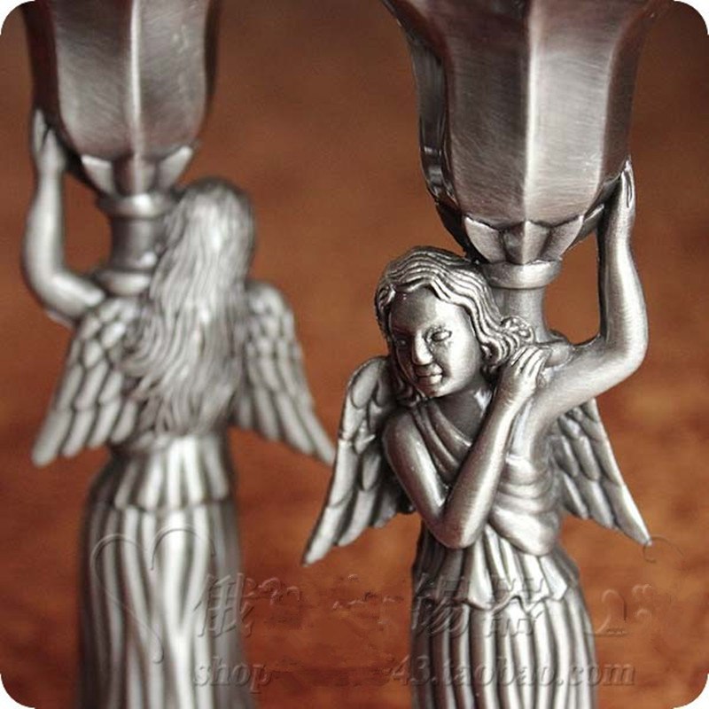 Antique metal candlestick Goddess Candle Holders