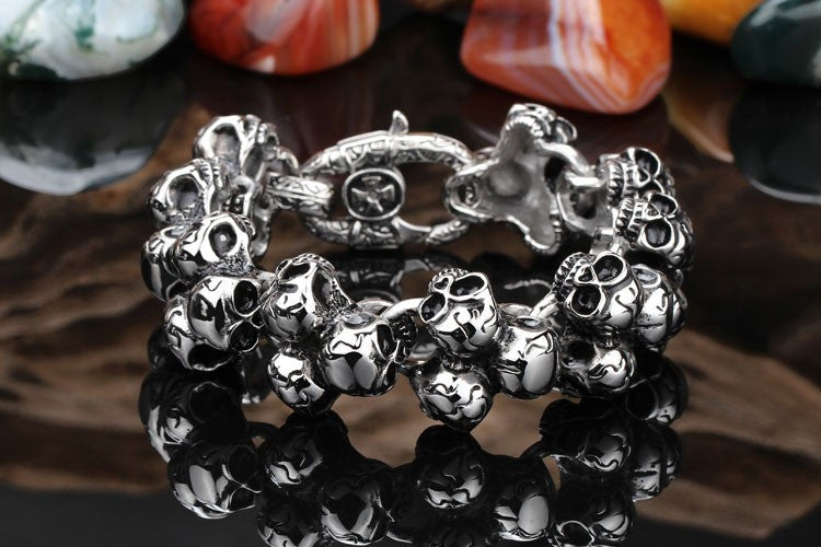 Powerful Skull Stainless Steel Bracelet - aleph-zero