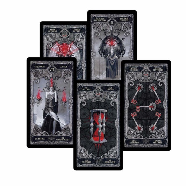 Dark mysterious divination tarot cards deck