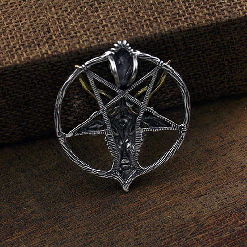 Satan Goat Head S925 Silver Pendant