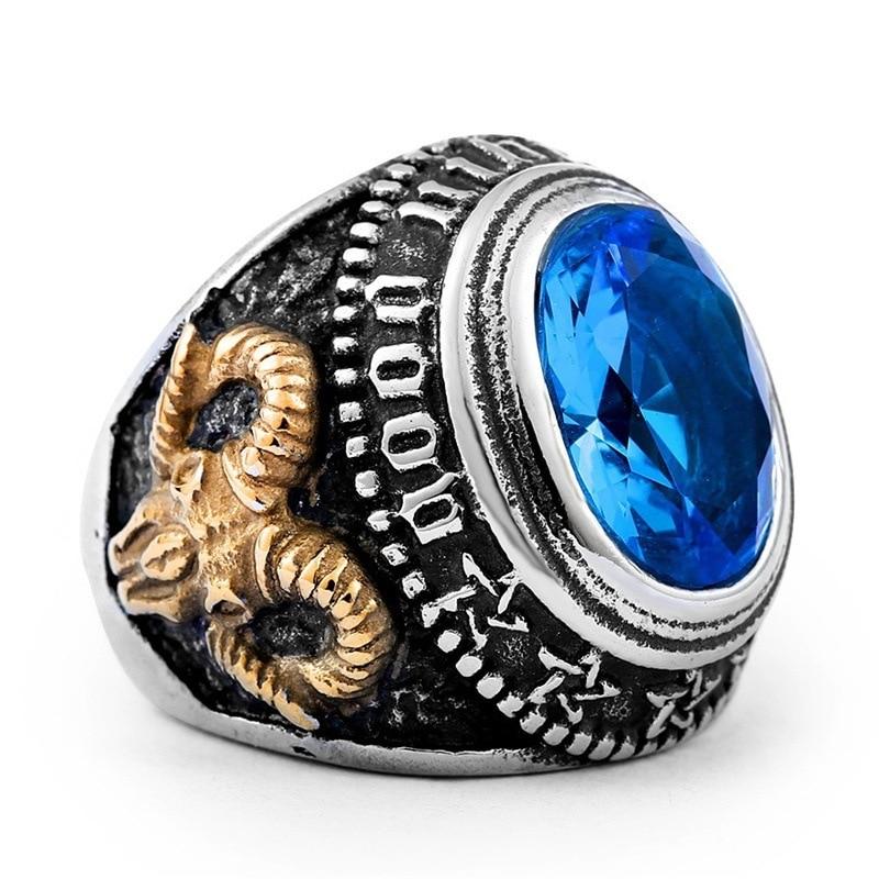 The Blue Goathead Horn Ring